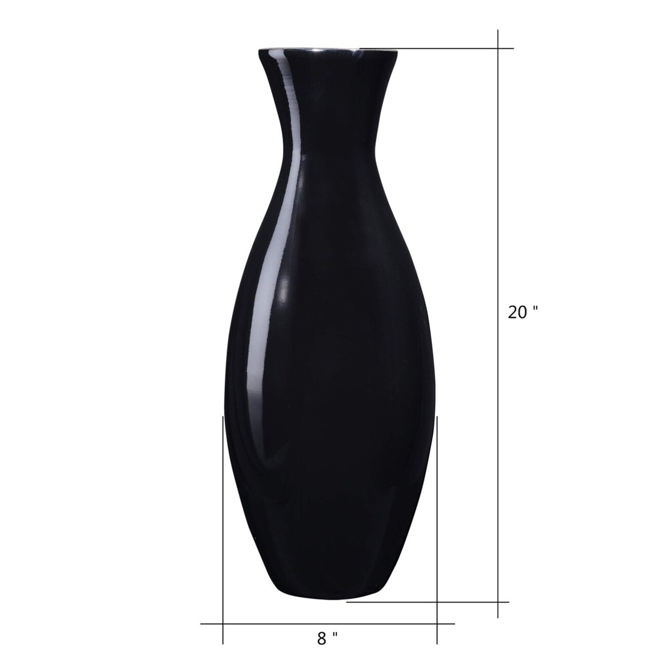 Handcrafted Black Bamboo Floor Vase 20 Inch Tall Decorative Skincare Decor